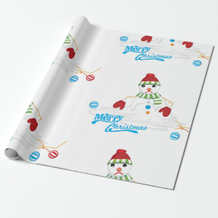 sneeuwpop met damessmelting cadeaupapier