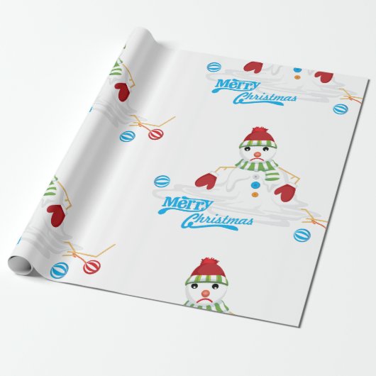 sneeuwpop met damessmelting cadeaupapier (Uitgerold)