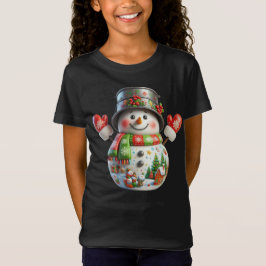 Sneeuwpop met emmer op hoofd, Kerstmis, Auteur Na T-shirt