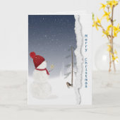 sneeuwpop met gouden ster kaart (Gele Bloem)