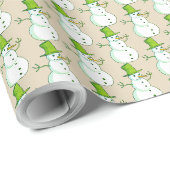 Sneeuwpop met groene hoed Inpakpapier (Rol Hoek)