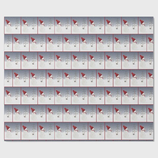 sneeuwpop met kerstster cadeaupapier (Vlak)