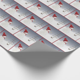 sneeuwpop met kerstster cadeaupapier