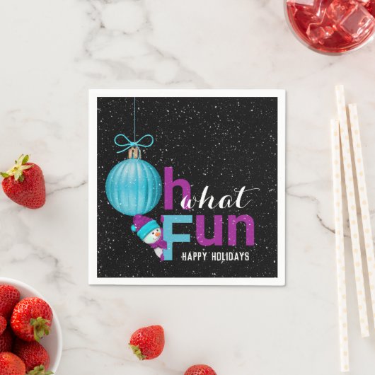 sneeuwpop met kerstversiering servet (Insitu)