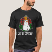 Sneeuwpop met rode buffelstang t-shirt (Voorkant)