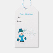 Sneeuwpop met Sneeuwvlokken Cadeaulabel (Voorkant)