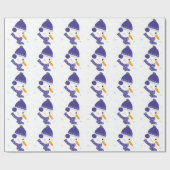 Sneeuwpop met Sneeuwvlokken Cadeaupapier (Vlak)