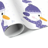 Sneeuwpop met Sneeuwvlokken Cadeaupapier (Rol Hoek)