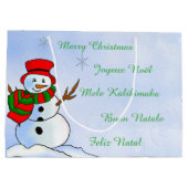 sneeuwpop met sneeuwvlokken large cadeautasje (Achterkant)