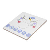 Sneeuwpop met Sneeuwvlokken Tegeltje (Zijkant)