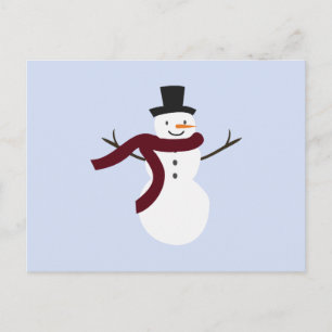 Sneeuwpop Modern Familie Kerstkaart Briefkaart