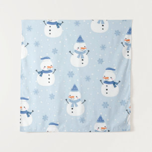Sneeuwpop naadloos patroon, winterachtergrond, win wandkleed