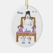 sneeuwpop op een sneeuwpop met de stoel rd. orname keramisch ornament (Rechts)