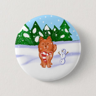 sneeuwpop ronde button 5,7 cm
