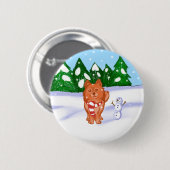 sneeuwpop ronde button 5,7 cm (Voorkant /achterkant)