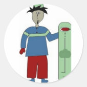 sneeuwpop ronde sticker (Voorkant)