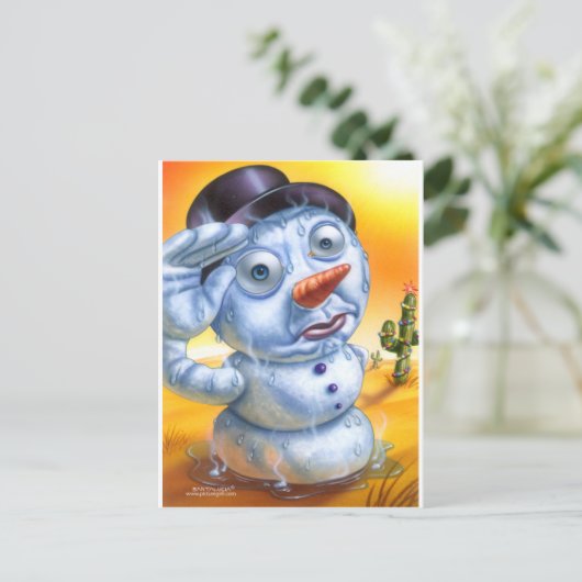 sneeuwpop_smelten briefkaart (Staand voorkant)