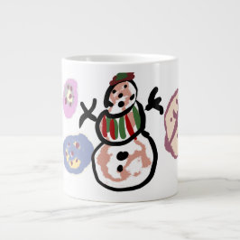 Sneeuwpop snoepgoed grote koffiekop