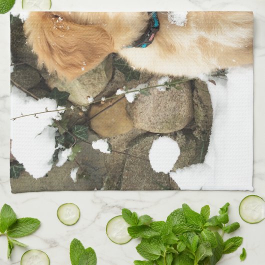 sneeuwpop theedoek (Gevouwen)