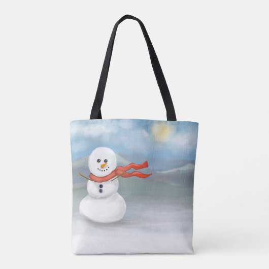Sneeuwpop Tote Bag (Achterkant)