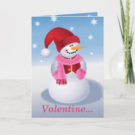 sneeuwpop-Valentijn Feestdagen Kaart