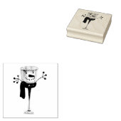 Sneeuwpop van Marshmallows met Wortelneus Rubberstempel (Gestempeld)