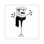 Sneeuwpop van Marshmallows met Wortelneus Rubberstempel (Afrduk)