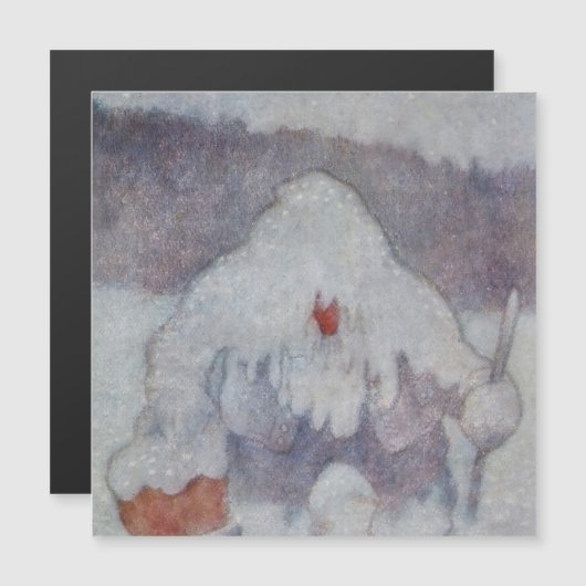 "Sneeuwpop" van Theodor Kittelsen Magnetische Uitnodiging (Voorkant / Achterkant)