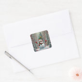 Sneeuwpop Vierkante Sticker (Envelop)