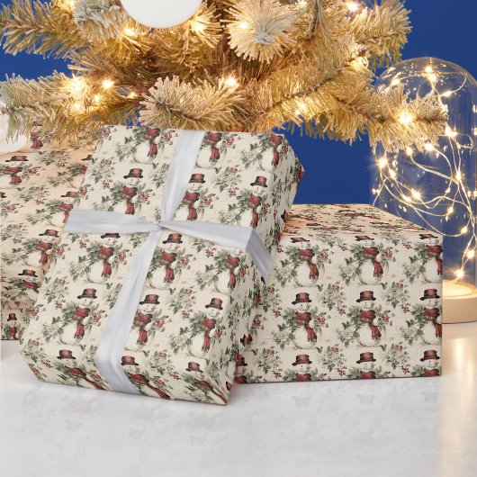 sneeuwpop whimsy cadeaupapier (Feestdagen)