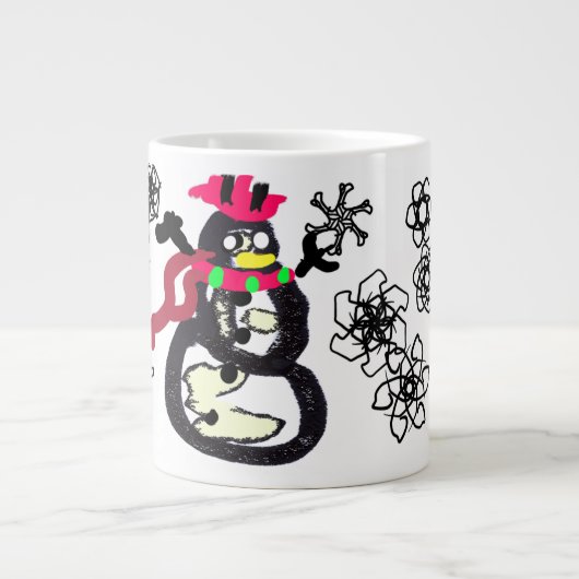 Sneeuwpop winter grote koffiekop (Voorkant)