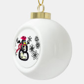 Sneeuwpop winter  keramische bal ornament (Rechts)