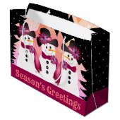 Sneeuwpop Winter Scene Groot Cadeauzakje (Achterkant Gekanteld)