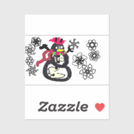 Sneeuwpop winter sticker