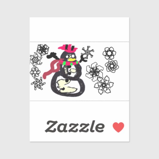 Sneeuwpop winter sticker (Vel)