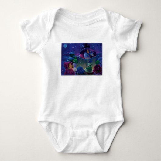 Sneeuwpop Winterlezen Kunst Romper (Voorkant)