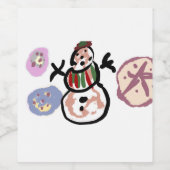 Sneeuwpop zoet wijn etiket (Enkel label)