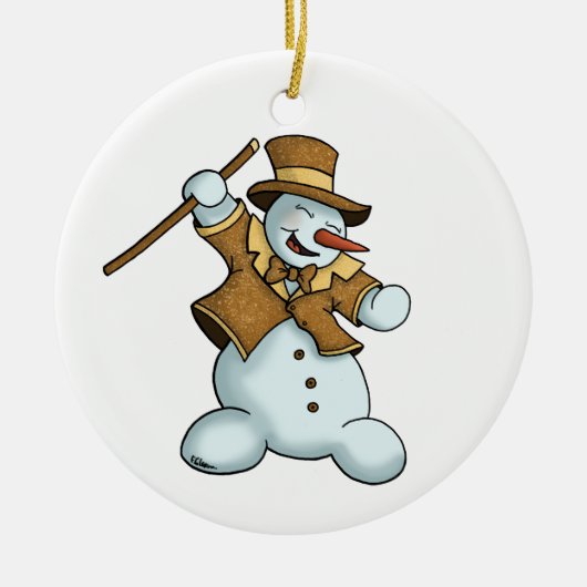 sneeuwpopening keramisch ornament (Voorkant)
