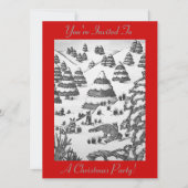 sneeuwpopening met schattige vos en konijnen kaart (Voorkant)