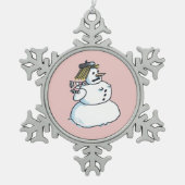 Sneeuwpopeter snowflake kerstversiering tin sneeuwvlok ornament (Voorkant)