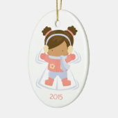 Sneeuwpopje voor kleine meisjes kerstfeestversieri keramisch ornament (Links)