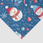 Sneeuwpoppen Bessen Candy Canes Kerstmis Tissuepapier (Detail)