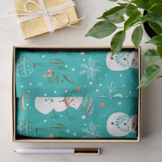 Sneeuwpoppen Bessen Sneeuwvlokken Groen Kerstmis Tissuepapier (Geschenk)