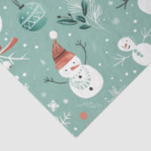 Sneeuwpoppen Bessen Sneeuwvlokken Groen Kerstmis Tissuepapier (Detail)