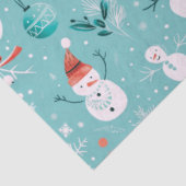 Sneeuwpoppen Bessen Sneeuwvlokken Groen Kerstmis Tissuepapier (Detail)