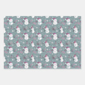 Sneeuwpoppen Bessen Sneeuwvlokken Kerstmis Inpakpapier Vel (Voorkant)