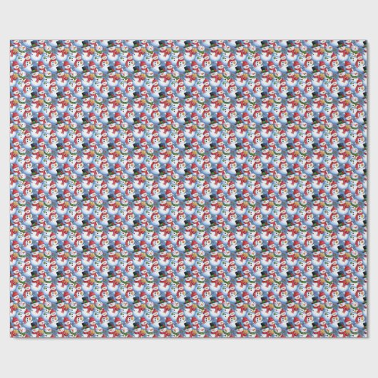 sneeuwpoppen cadeaupapier (Vlak)