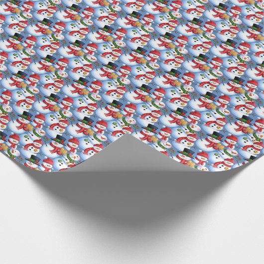 sneeuwpoppen cadeaupapier (Hoek)