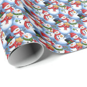 sneeuwpoppen cadeaupapier (Rol Hoek)