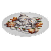 Sneeuwpoppen en peperkoekjes snijplank (Hoek)